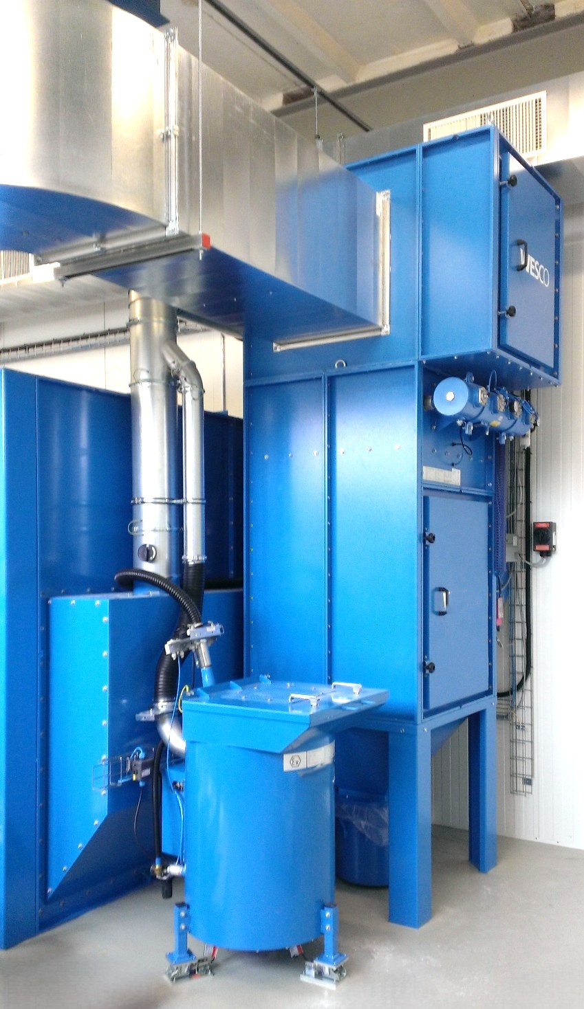 Installation d'aspiration de L+M AG avec installation de précoatage